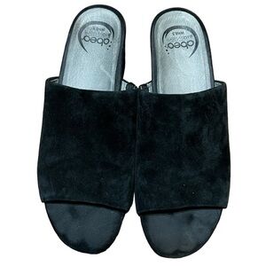 Obeo Black Kennedy Leather Upper Leather Linner Small Heal Slip on Size 8.5
